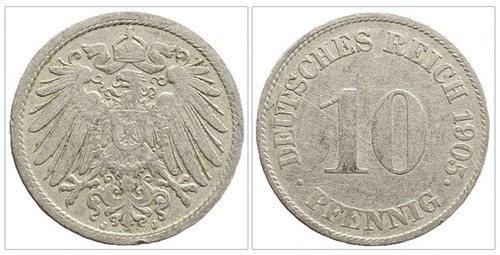 Pfennig stück 1905 - 10, j