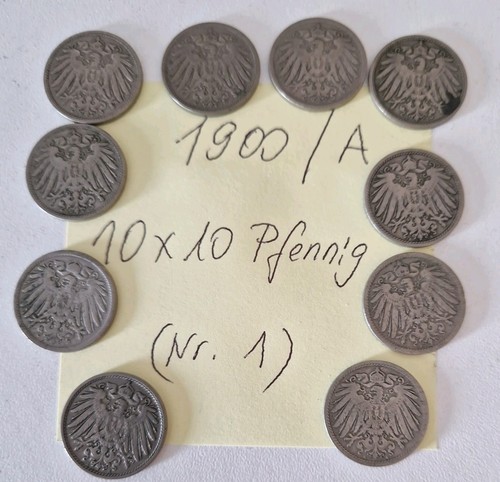 Lot 10x pfennig - lot:, 1900